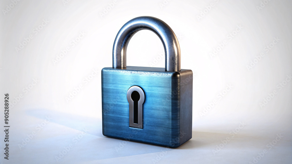 Fototapeta premium locked padlock isolated white background 