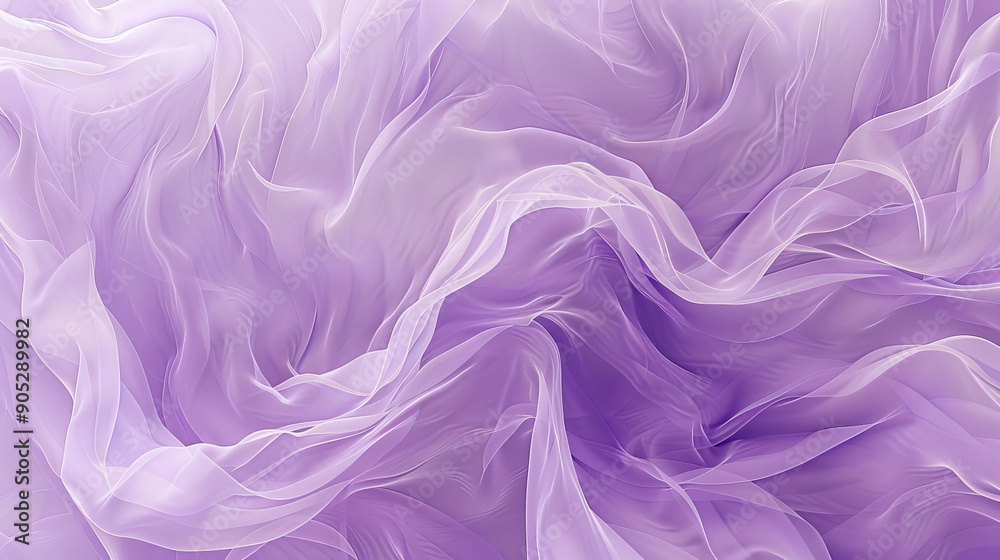 Obraz premium A lavender background with a subtle wave pattern, featuring flowing lines in varying shades of lavender. The organic design adds a sense of movement and calm.