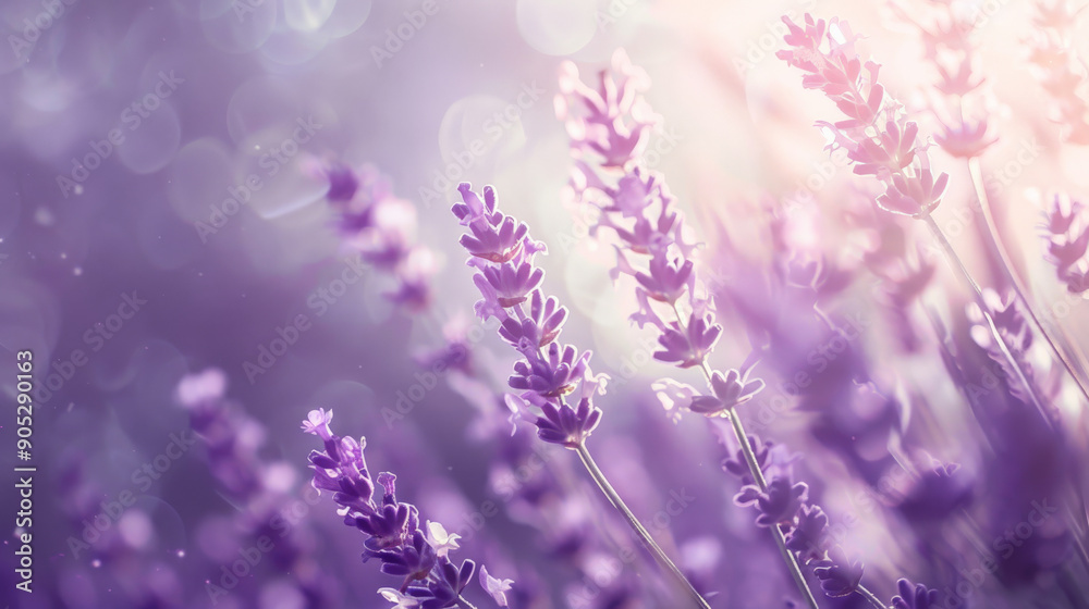 Naklejka premium A lavender background with a gradient from lavender to white, creating a light and airy effect. The gentle transition enhances the calming quality of the color.