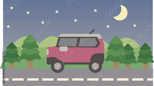夜に走る車