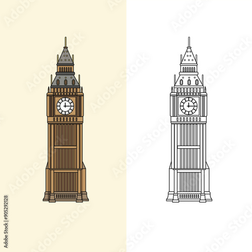 illustration of iconic landmark, big ben
