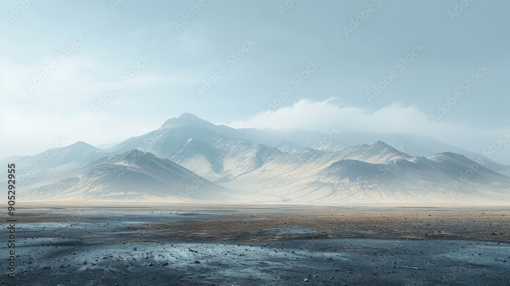 Mountain Range Under a Misty Sky Mountain Range Under a Misty Sky