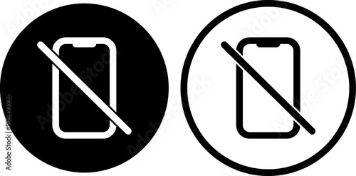Turn off smartphone icon. No mobile phone icon 