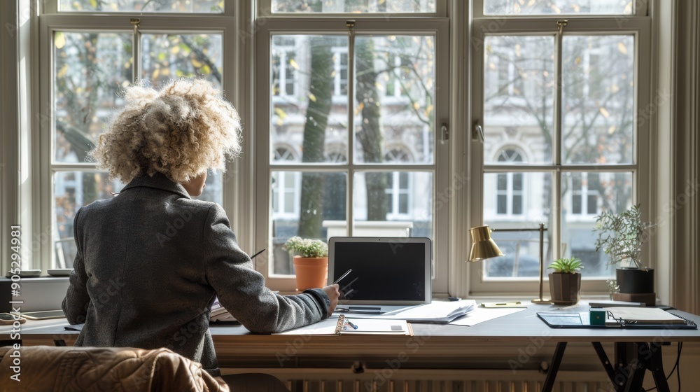 Late Afternoon Study Session at a Cozy Desk Overlooking a Stylish Urban Street. Generative AI Late Afternoon Study Session at a Cozy Desk Overlooking a Stylish Urban Street. Generative AI