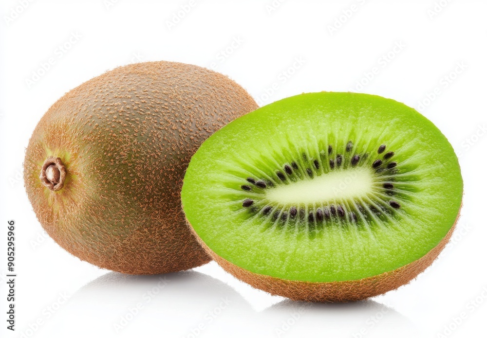Obraz premium Kiwi isolated on white background with high resolution.