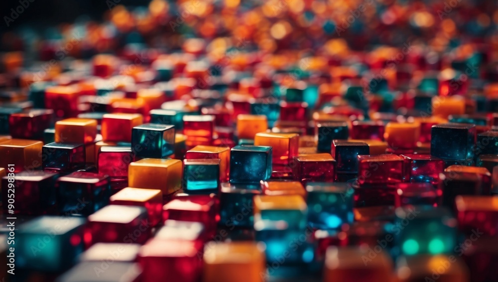 Abstract composition of colorful cubes in the shape of squares background. Abstract composition of colorful cubes in the shape of squares background.