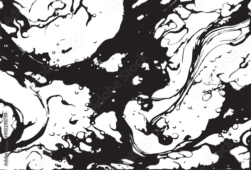 Beautiful abstraction of liquid paints in slow blending flow mixing together gently
