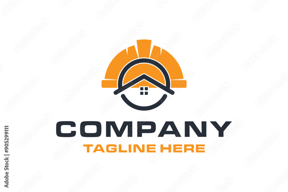 creative house building logo design, builder helmet with house logo concept, simple and clean logo, building real estate repair vector template creative house building logo design, builder helmet with house logo concept, simple and clean logo, building real estate repair vector template