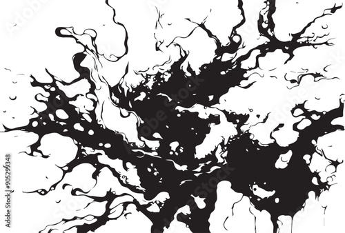 Beautiful abstraction of liquid paints in slow blending flow mixing together gently