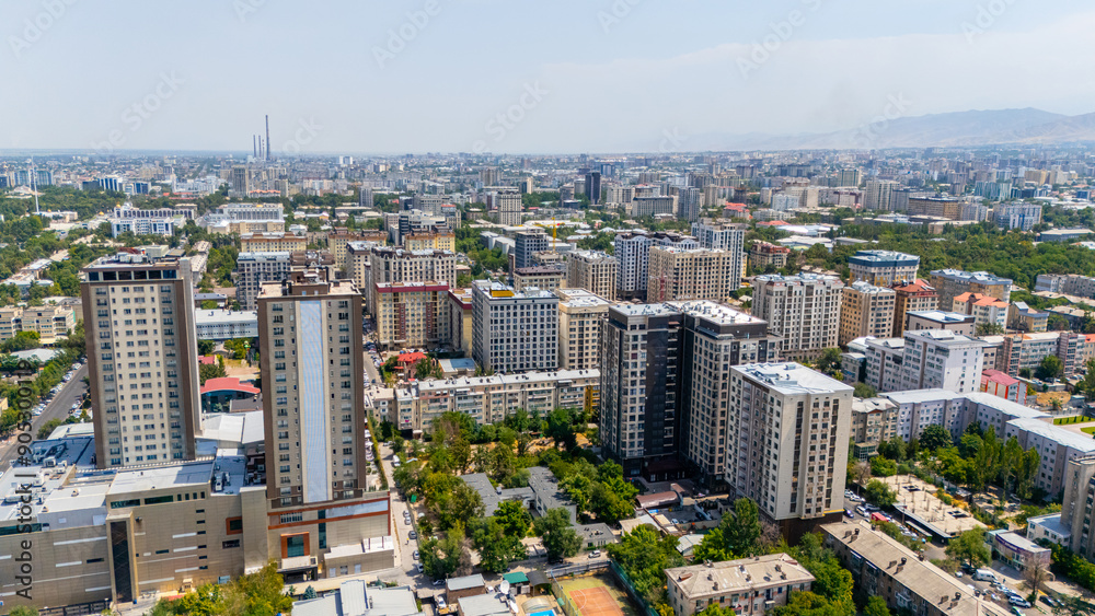 Fototapeta premium Aerial View of Bishkek with Landmarks