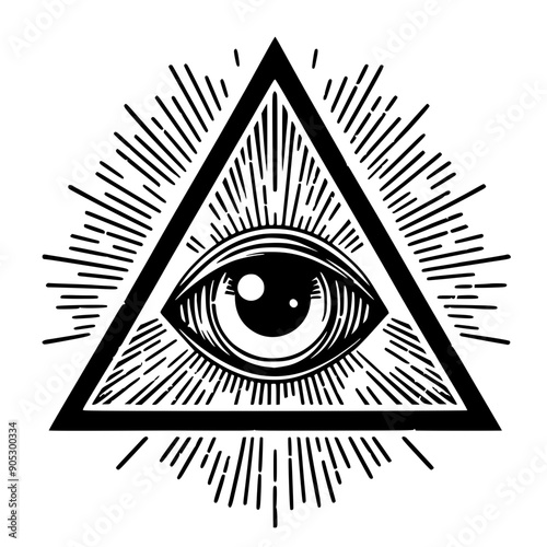 Illuminati symbol sketch silhouette