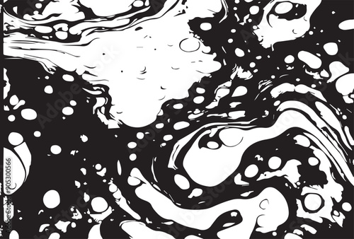 Beautiful abstraction of liquid paints in slow blending flow mixing together gently
