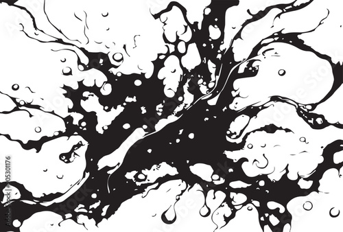 Beautiful abstraction of liquid paints in slow blending flow mixing together gently