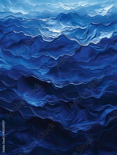 surrealism ocean waves with gradient blue