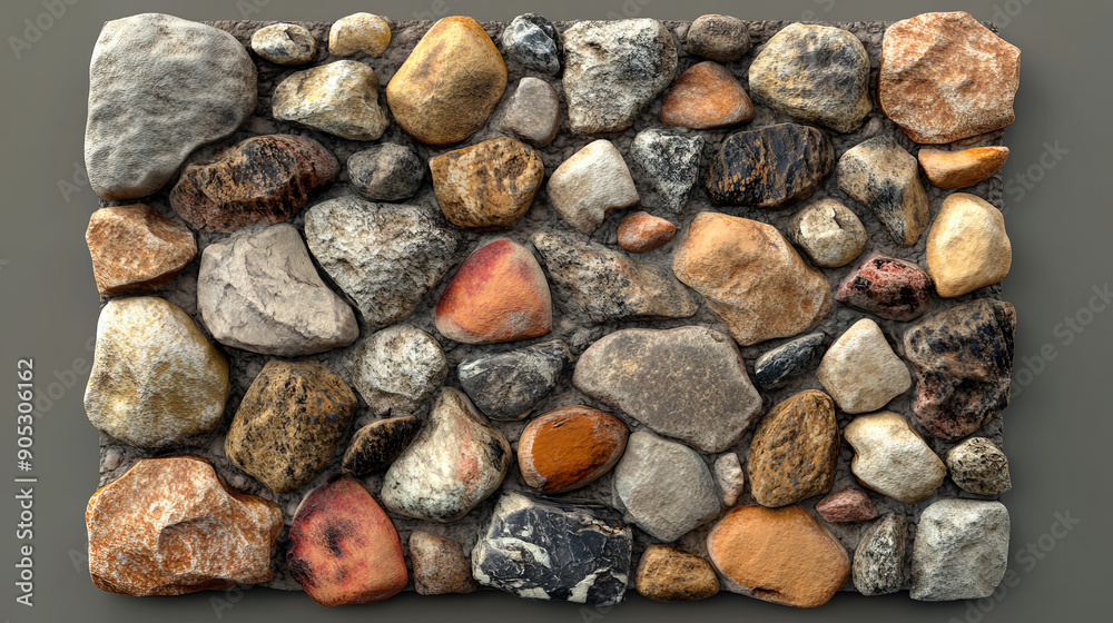a stone mosaic made with various materials 3d rendering a stone mosaic made with various materials 3d rendering