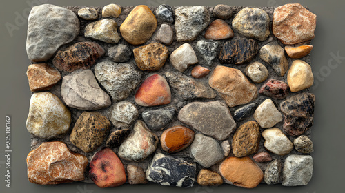 a stone mosaic made with various materials 3d rendering