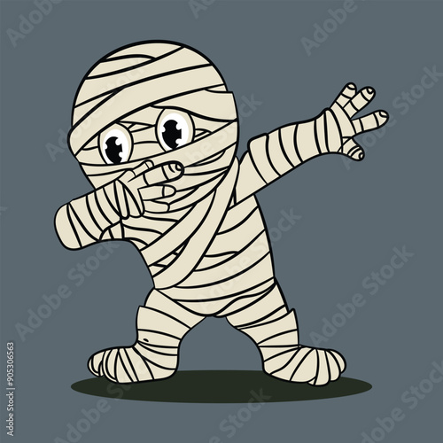 hand-drawn Halloween Mummy Dabbing