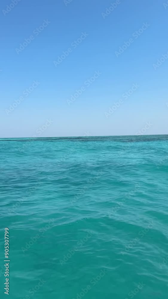 Sea, water and blue sky outdoor with horizon for vacation, travel or summer holiday with mockup space. Ocean salt, seascape and nature with calm waves for adventure, journey or tourism in environment Sea, water and blue sky outdoor with horizon for vacation, travel or summer holiday with mockup space. Ocean salt, seascape and nature with calm waves for adventure, journey or tourism in environment