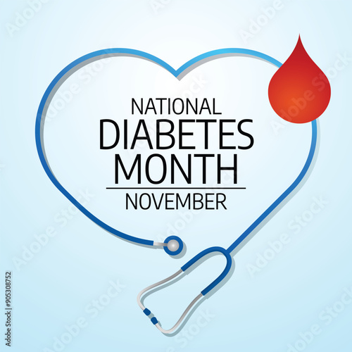 vector graphic of National Diabetes Month ideal for National Diabetes Month celebration.
