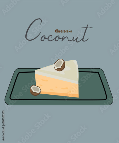 Cute Illustration with Coconut Cheesecake Taste photo