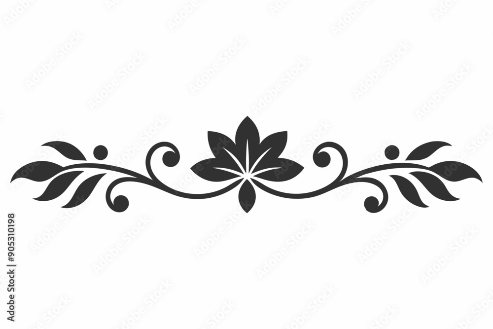 floral divider vector element illustration
