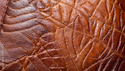 Natural, brown leather as a background photo