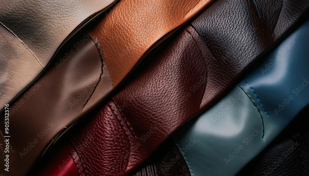 Leather in different shades and colors. Leather in different shades and colors.