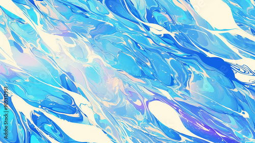 青の流れる背景　Generative AI