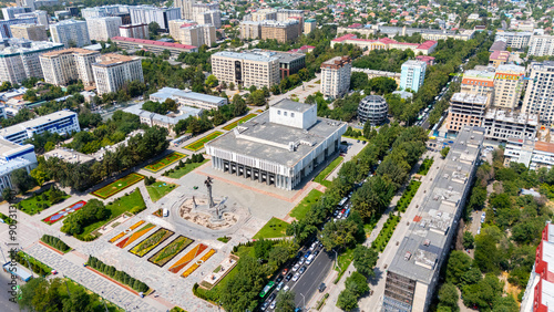 Panoramic Aerial View of Toktogul Satylganov Philharmonic Hall