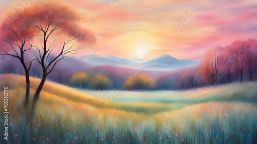 Serene Glassmorphism Landscape