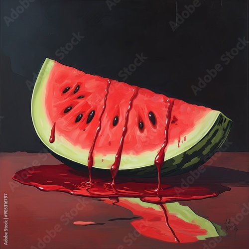 bloody watermelon slice