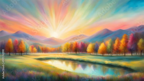 Serene Glassmorphism Landscape