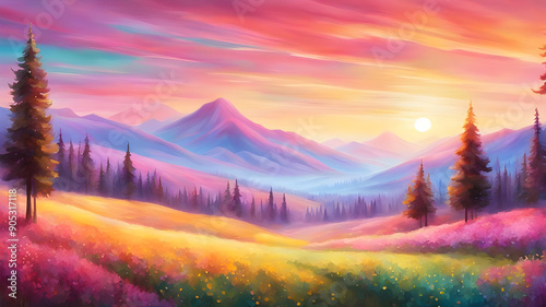 Serene Glassmorphism Landscape