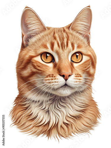 cat isolated on white, generative Ai