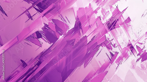 A lilac abstract background with a digital glitch effect, featuring fragmented and distorted shapes in varying shades of lilac. The futuristic design adds a sense of modernity and intrigue. photo