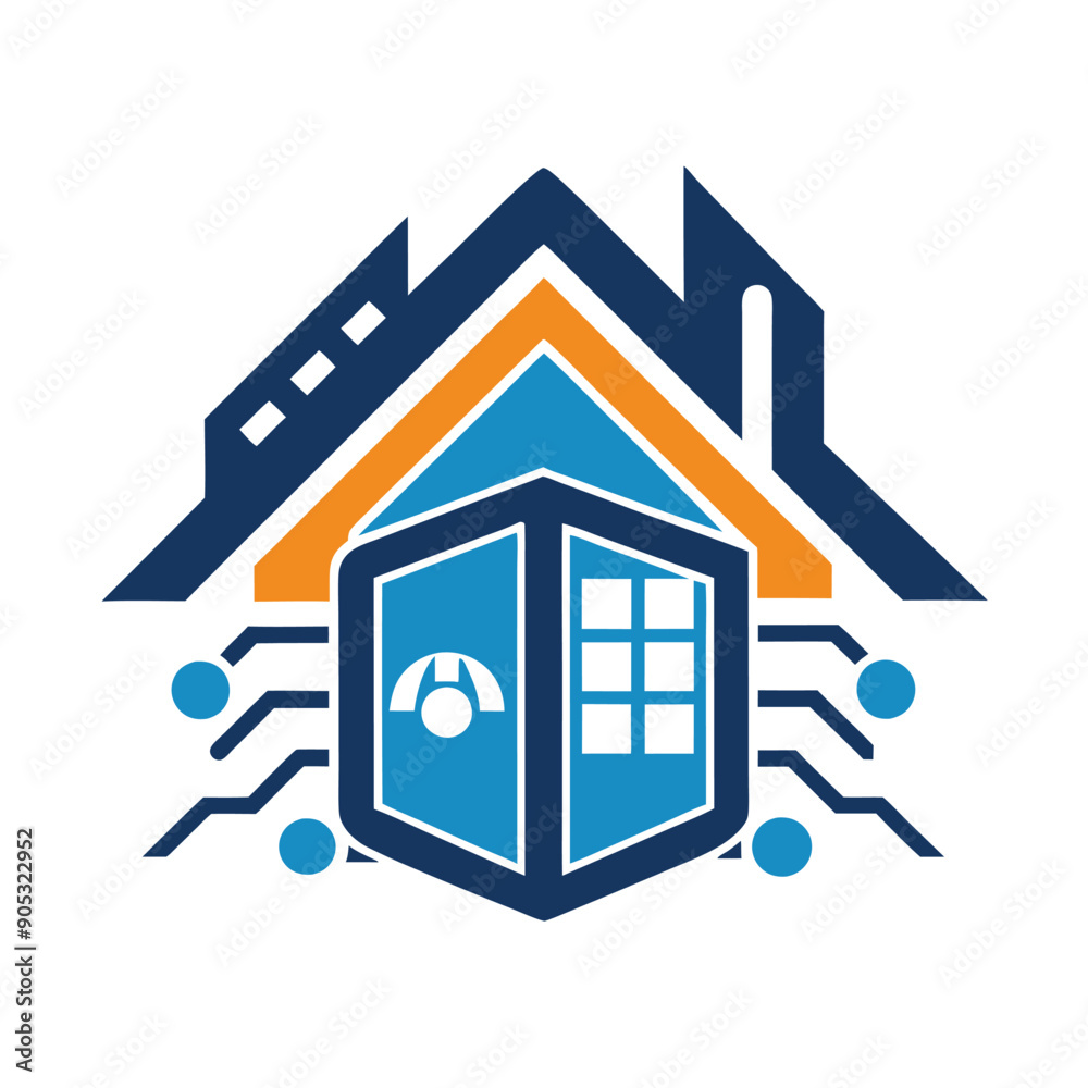 icon with house. icon with house. vector home tech logo design template icon with house. icon with house. vector home tech logo design template