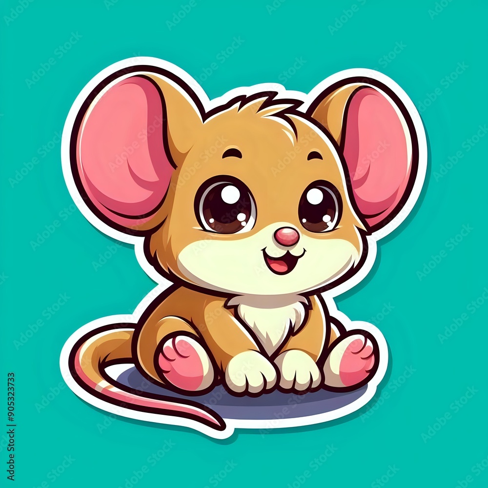 Charming Cartoon Kitten with Sparkling Green Eyes Charming Cartoon Kitten with Sparkling Green Eyes