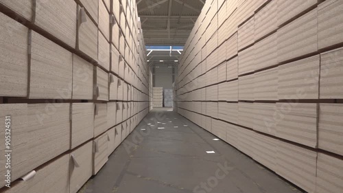 mdf boards and chipboards storing at factory