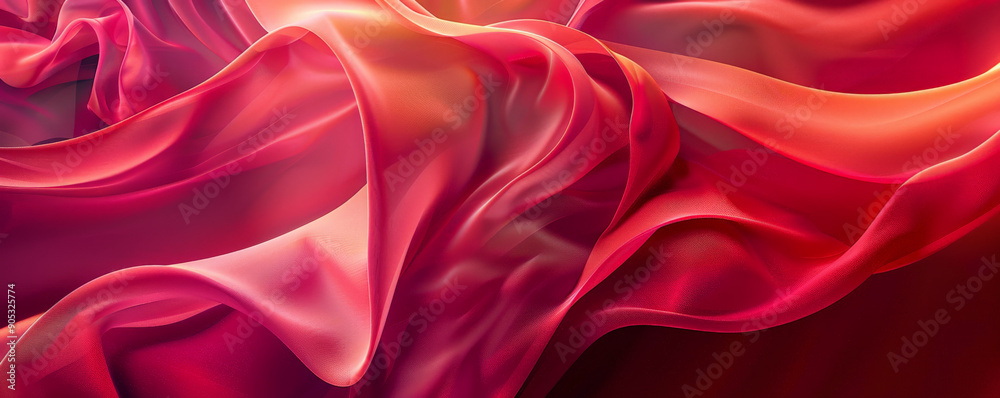 Fototapeta premium Vivid scarlet abstract backdrop with organic, flowing shapes and soft gradients, evoking a sense of harmony and balance.