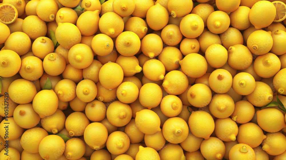 A vibrant display of fresh yellow lemons, filling the background completely. The lemons' bright color and juicy appearance make them look incredibly tempting and fresh. A vibrant display of fresh yellow lemons, filling the background completely. The lemons' bright color and juicy appearance make them look incredibly tempting and fresh.