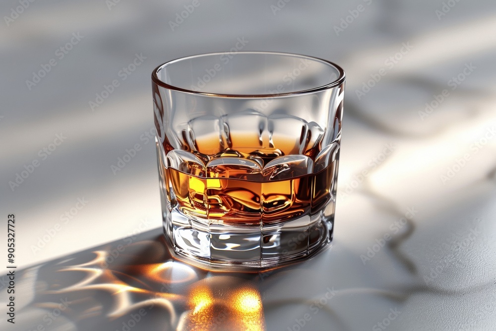 Modern sleek glass with minimalist design on blank white background. Realistic reflections and shadows. Modern sleek glass with minimalist design on blank white background. Realistic reflections and shadows.