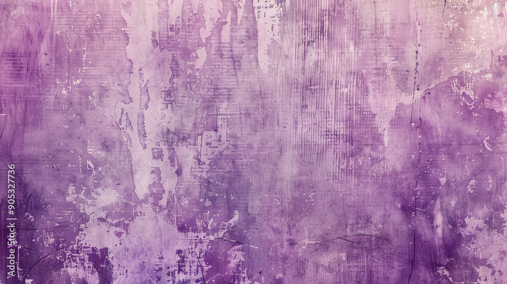 Obraz premium A lavender background with a grunge texture, featuring rough, distressed areas and varying tones of lavender. The design adds an edgy and urban feel.