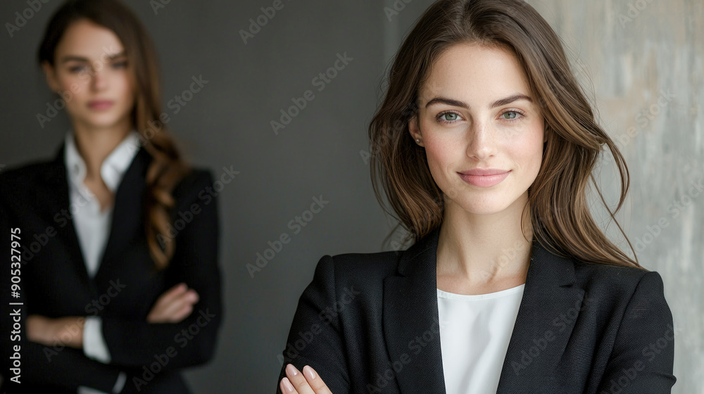 Confident Young Professional A Successful and Good-Looking Woman Team Leader Start-up CEO Lawyer or Boss in an Office Setting Exemplifying Leadership and Professionalism with Her Team in the Back Confident Young Professional A Successful and Good-Looking Woman Team Leader Start-up CEO Lawyer or Boss in an Office Setting Exemplifying Leadership and Professionalism with Her Team in the Back