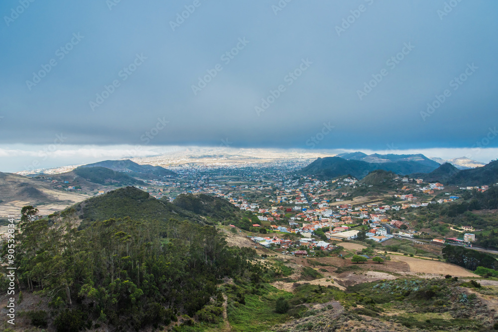 famous mountain range with sharp rocks and deep ravines Anaga, Canary islands, Tenerife. famous mountain range with sharp rocks and deep ravines Anaga, Canary islands, Tenerife.