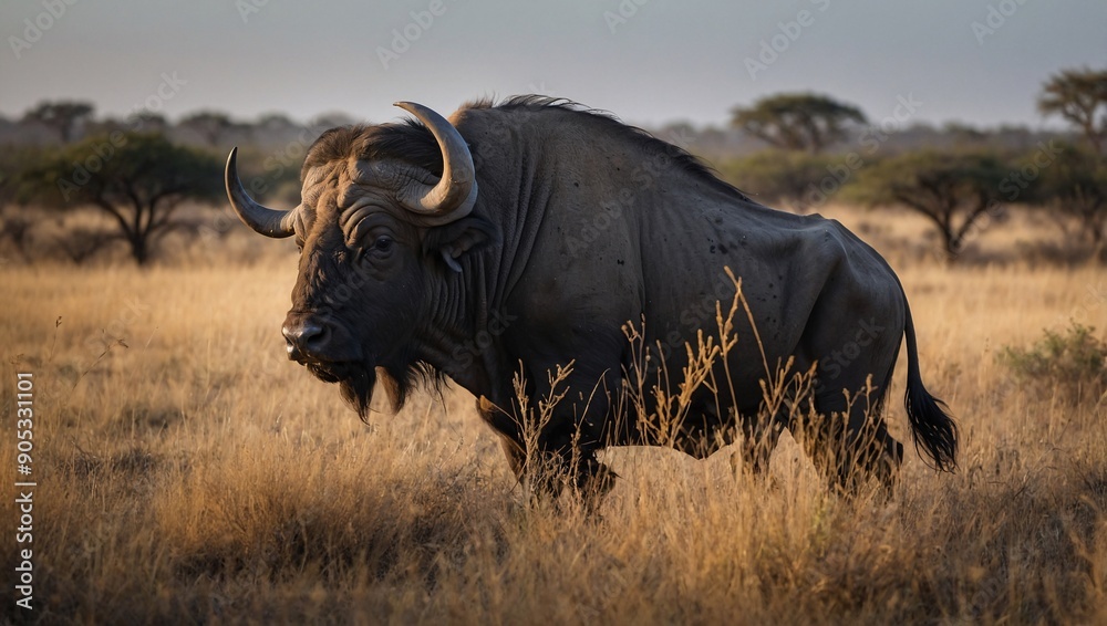Large Cape Buffalo Dagga Bull in the wild Large Cape Buffalo Dagga Bull in the wild