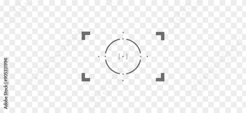 Simple transparent digital focusing viewfinder. Isolated sharpened recording tool. Vector illustration in flat style