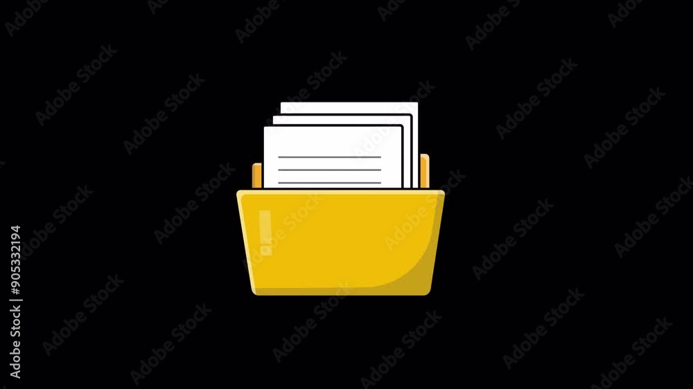 Animated Folder with Document Video - Transparent Animated Folder with Document Video - Transparent