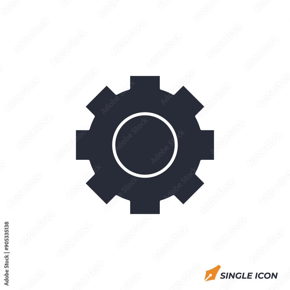 Gear icon vector illustration. Gear symbol isolated on white background Gear icon vector illustration. Gear symbol isolated on white background