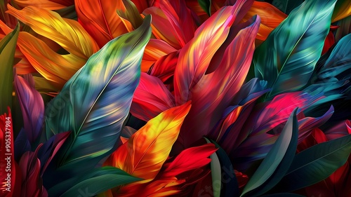 leaf background with various colors