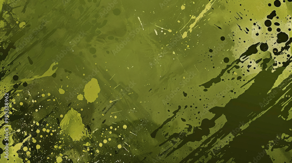 An olive abstract background featuring a splatter paint effect. The random splashes of olive green add a dynamic and energetic feel. An olive abstract background featuring a splatter paint effect. The random splashes of olive green add a dynamic and energetic feel.